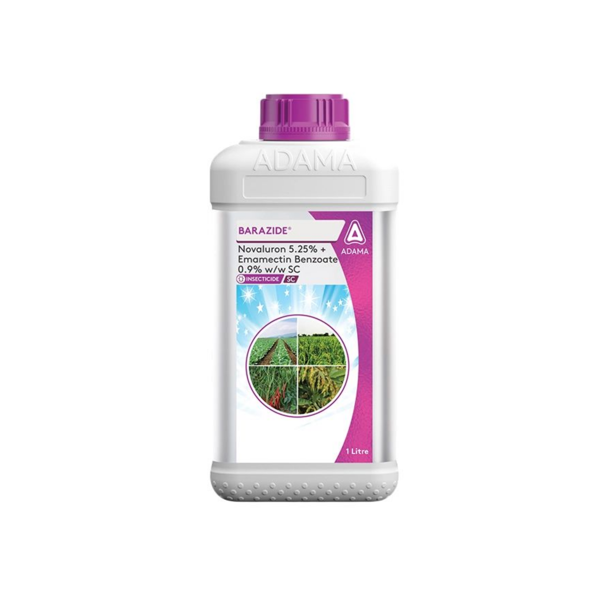Adama Barazide pesticide bottle on a white background